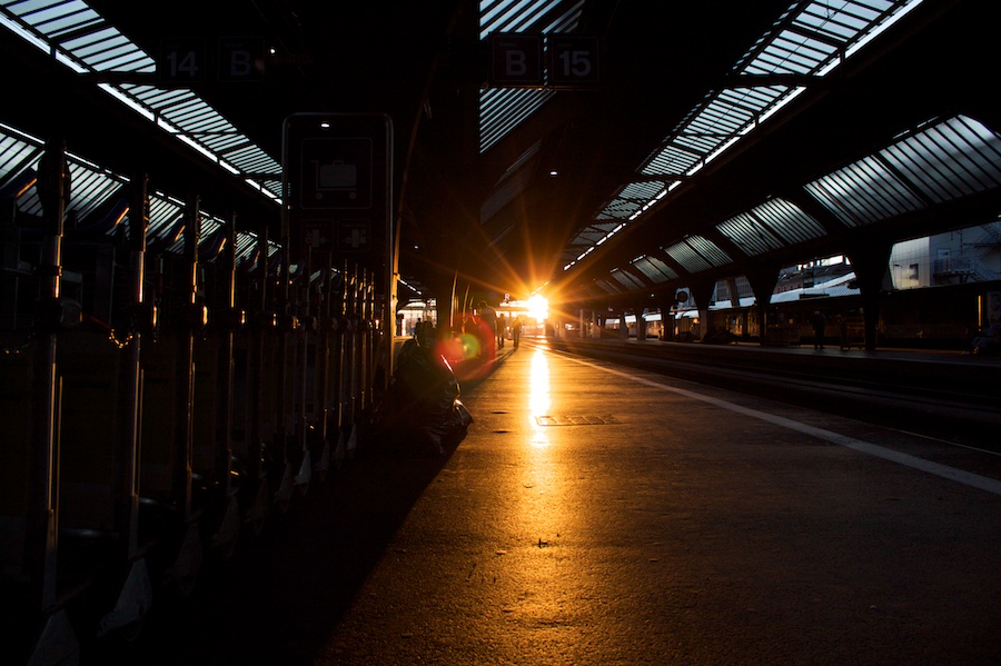 Hauptbahnhof am Abend